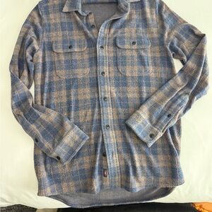 Faherty Blue and Tan Checkered Shirt